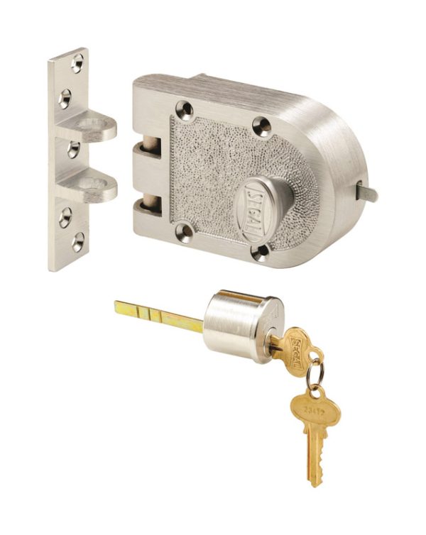 Prime-Line Segal Brushed Chrome Solid Bronze Alloy Single Cylinder Deadbolt
