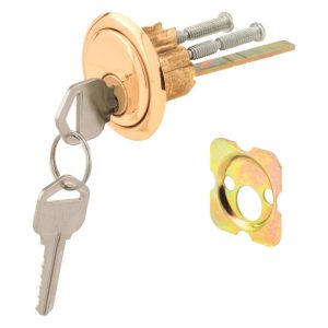 Prime-Line KW Brass-Plated Zinc Rim Cylinder Keyed Alike