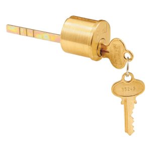 Prime-Line Segal Brushed Brass Solid Brass Key Lock Cylinder Keyed Differently