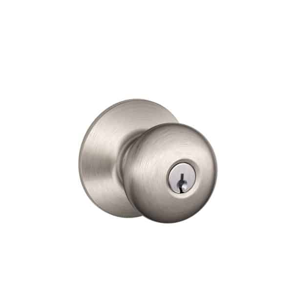 Schlage Plymouth Satin Nickel Entry Knobs Key: K4 1-3/4 in.