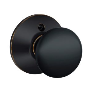 Schlage Plymouth Aged Bronze Dummy Knob Right or Left Handed