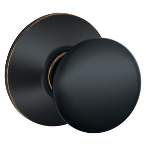 Schlage Plymouth Aged Bronze Passage Door Knob Right or Left Handed