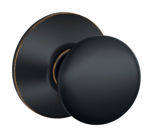 Schlage Plymouth Aged Bronze Passage Door Knob Right or Left Handed