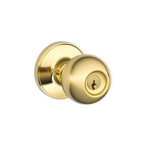 Schlage Dexter Corona Bright Brass Entry Knobs 1-3/4 in.