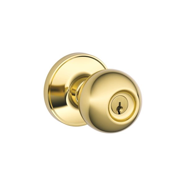 Schlage Dexter Corona Bright Brass Entry Knobs 1-3/4 in.