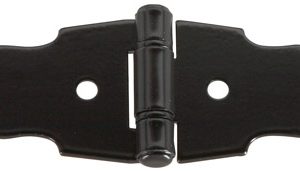 National Hardware 4 in. L Black Steel Ornamental Strap Hinge 1 pk