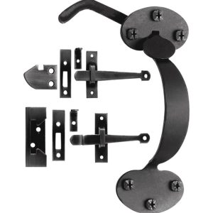 Acorn Matte Black Forged Iron Rim Latch