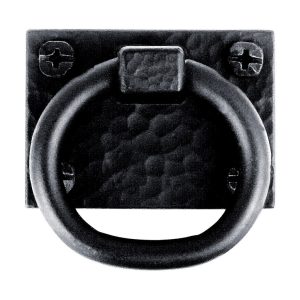 Acorn Ring Pull Square Cabinet Pull Ring Iron Black Black 1 pk