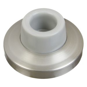 National Hardware Solid Brass Satin Nickel Silver Wall Door Stop Mounts to wall 2.34 in.