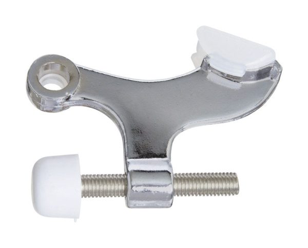 National Hardware Die Cast Zinc/Steel/Rubber Tip Chrome Hinge Pin Door Stop Mounts to door hinge