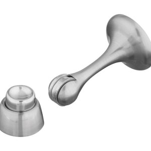 National Hardware Zinc Satin Nickel Silver Magnetic Door Stop Mounts to door and wall