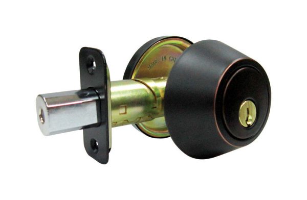 Faultless Aged Bronze Single Cylinder Deadbolt 1-3/4 in in.
