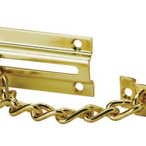 Ives 1-7/16 in. H X 3-3/8 in. L Polished Brass Brass Chain Door Guard