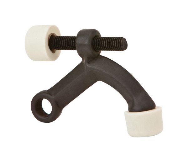Ives Aluminum Oil Rubbed Bronze Hinge Pin Door Stop Mounts to door hinge