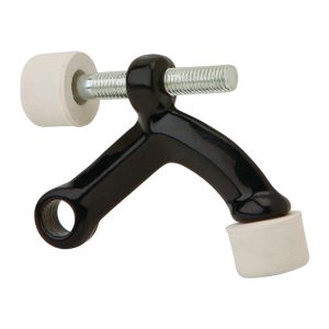 Ives Aluminum Black Hinge Pin Door Stop Mounts to door