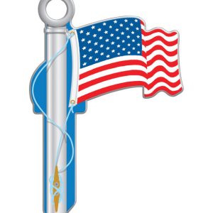 Lucky Line American Flag House Key Blank Single For Schlage