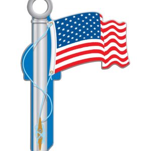 Lucky Line Key Shapes American Flag House Key Blank Double For Kwikset KW1/11