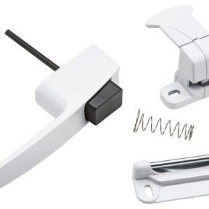 National Hardware White Zinc Push Button Keyed Latch 1 pk