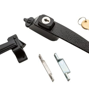National Hardware Black Zinc Push Button Keyed Latch 1 pk