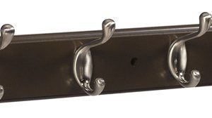 National Hardware 27 in. L Satin Nickel Wood Hook Rack 1 pk