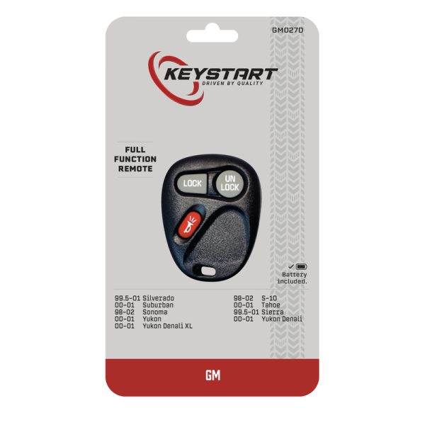 KeyStart Self Programmable Remote Automotive Replacement Key GM027 Double For GM