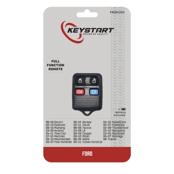 KeyStart Self Programmable Remote Automotive Replacement Key FRD010 Double For Ford