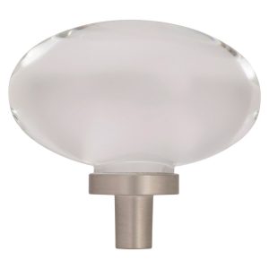 Amerock Glacio Oval Cabinet Knob 1-3/16 in. Satin Nickel 1 pk