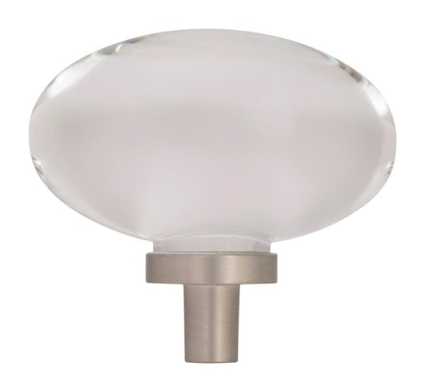 Amerock Glacio Oval Cabinet Knob 1-3/16 in. Satin Nickel 1 pk