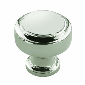 Amerock Highland Ridge Collection Round Cabinet Knob 1-3/16 in. D 1-1/4 in. Polished Nickel 1 pk