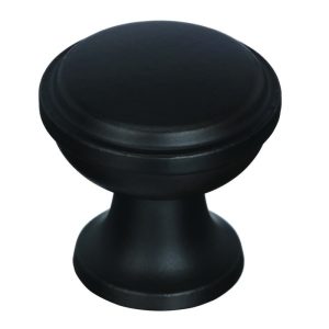 Amerock Westerly Transitional Round Cabinet Knob 1-3/16 in. D 1-3/16 in. Black Bronze 1 pk