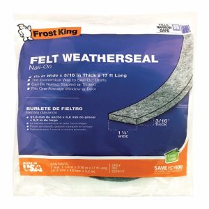 Frost King Gray Felt Weatherstrip For Doors and Windows 17 ft. L X 3/16 in.