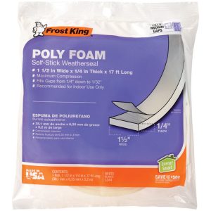 Frost King White Poly Foam Weather Stripping Tape For Doors and Windows 17 ft. L X 1/4 in.