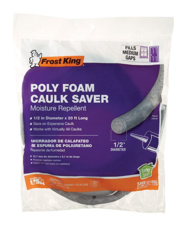 Frost King Gray Poly Form Caulk Saver For Windows 20 ft. L X 0.5 in.