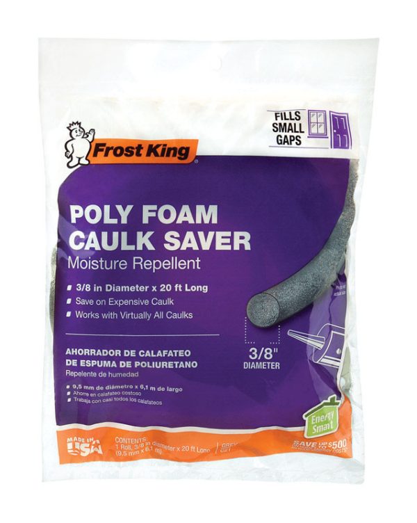 Frost King Gray Poly Foam Caulk Saver For Windows 20 ft. L X 0.38 in.