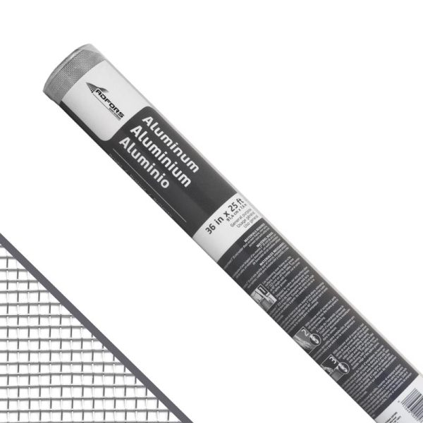 Saint-Gobain ADFORS 36 in. W X 25 ft. L Gray Aluminum Insect Screen Cloth