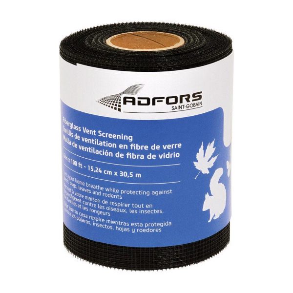 Saint-Gobain ADFORS 6 in. W X 100 ft. L Charcoal Fiberglass Vent Screen