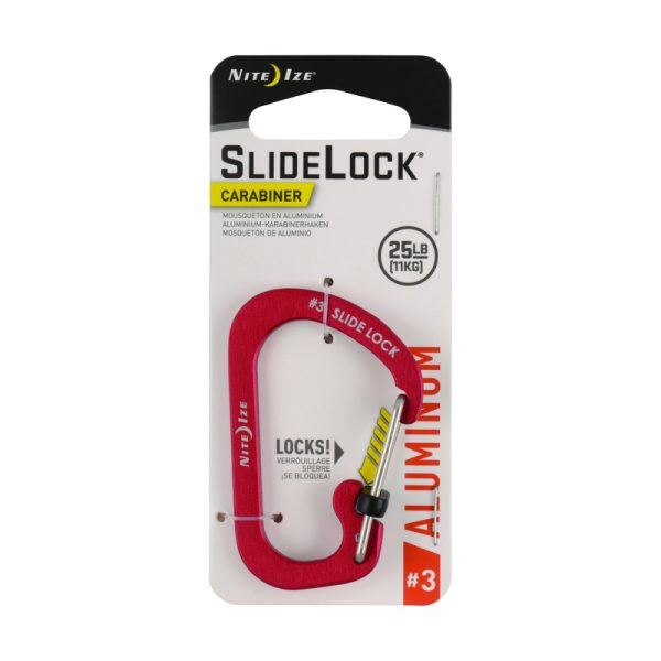 Nite Ize SlideLock Aluminum Red Carabiner Key Chain