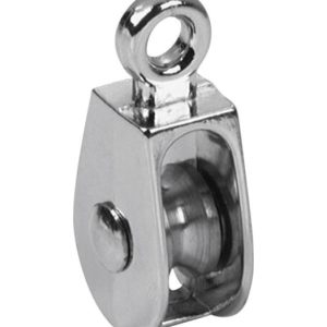 Baron 1 in. D Electro-Plated Iron Fixed Eye Single Eye Pulley