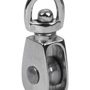 Baron 1 in. D Electro-Plated Iron Swivel Eye Single Eye Pulley