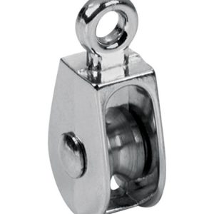 Baron 1/2 in. D Electro-Plated Iron Fixed Eye Single Eye Pulley