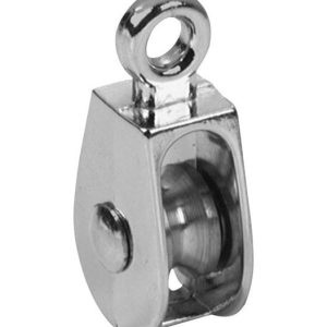 Baron 3/4 in. D Electro-Plated Iron Fixed Eye Single Eye Pulley
