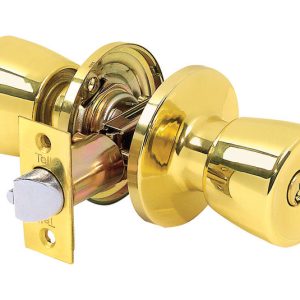 Tell Alton Bright Brass Entry Lockset 1-3/4 in.
