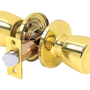 Tell Alton Bright Brass Passage Lockset 1-3/4 in.
