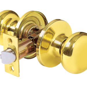 Tell Parkland Bright Brass Passage Lockset 1-3/4 in.