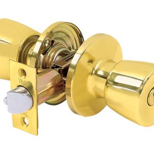 Tell Alton Bright Brass Privacy Lockset 1-3/4 in.