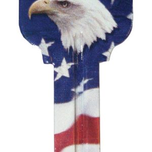 Hillman Wackey Flag & Eagle House/Office Universal Key Blank Single