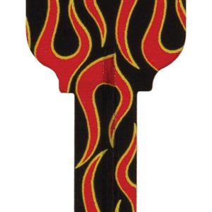 Hillman Wackey Flames House/Office Universal Key Blank Single