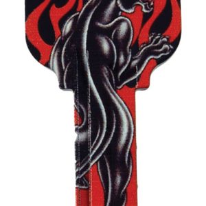 Hillman Wackey Black Panther & Flames House/Office Universal Key Blank Single