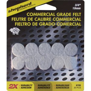 Shepherd Hardware Felt Self Adhesive Protective Pad Beige Round 1 pk