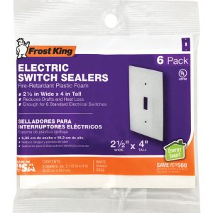 Frost King White 1 gang Plastic Toggle Wall Plate Sealers 6 pk
